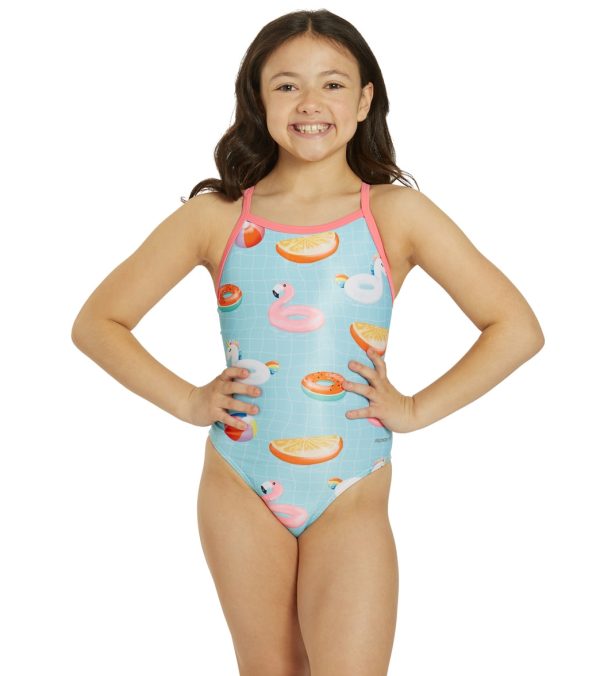 Sporti x Alex Walsh Pool Party Thin Strap One Piece Swimsuit Youth (22-28) on Sale
